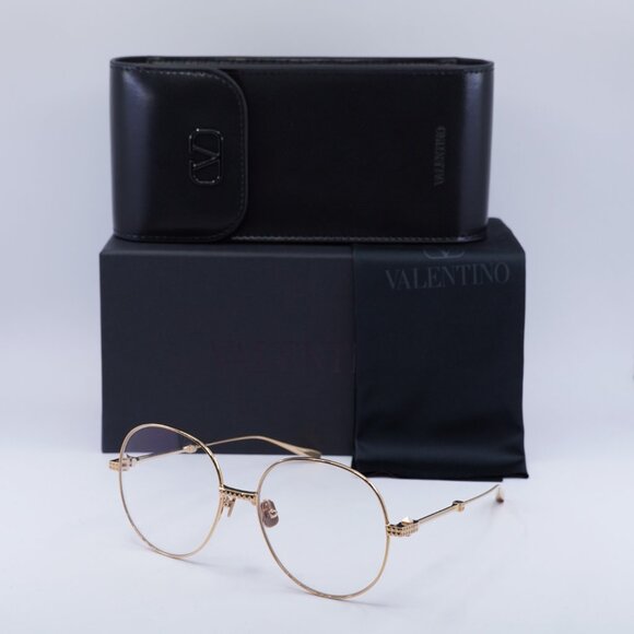 Valentino V-STUD-III VLX-136C Round Eyeglasses 56mm - Rose Gold - Picture 7 of 9